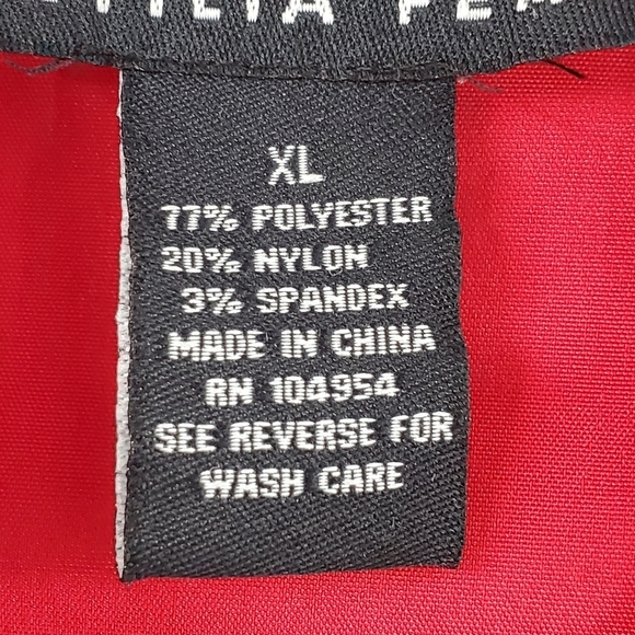 Stretch red ruffle blouse XL - Picture 2 of 13